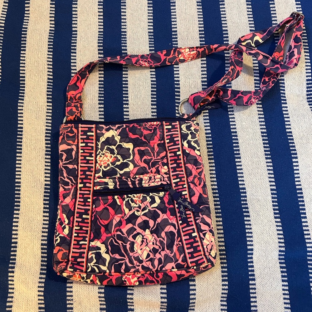 Vera Bradley Pink and Blue Floral Crossbody Bag